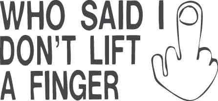 Who Said I Don't Lift A Finger Decal