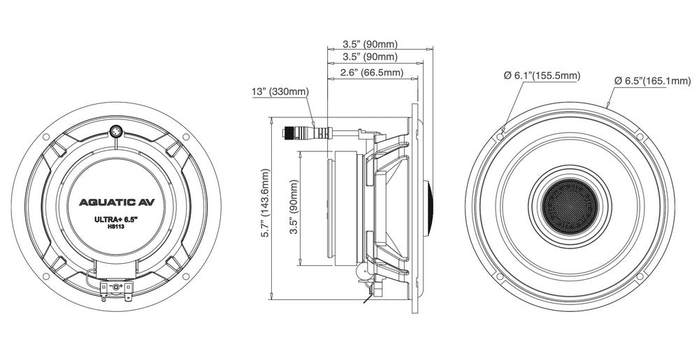 6.5" Speaker 300w Rgb Aplicable - Aquatic AV - 94-1327