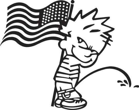 USA Boy Peeing Decal