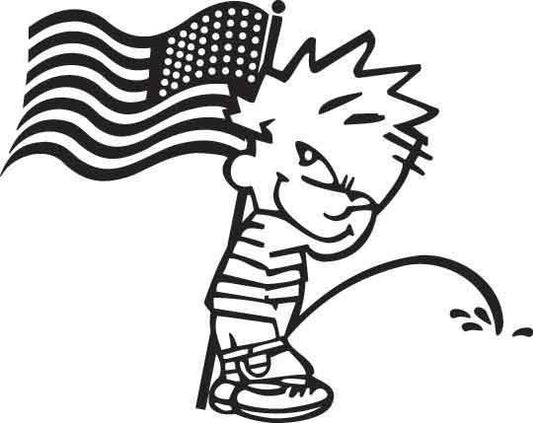 USA Boy Peeing Decal