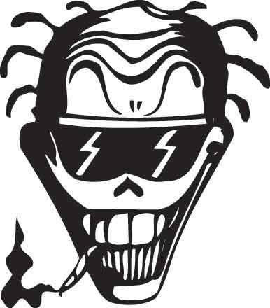 Smoking Skull Decal