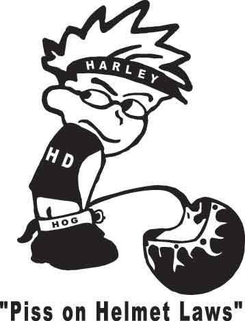 Pee On Helmet Laws Decal