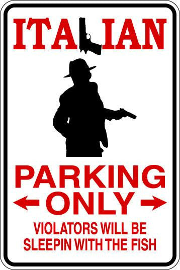 Italian Parking Only Sublimated Aluminum Magnet