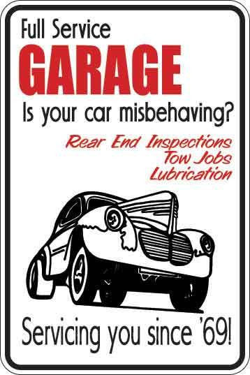 Full Service Garage Sign Decal