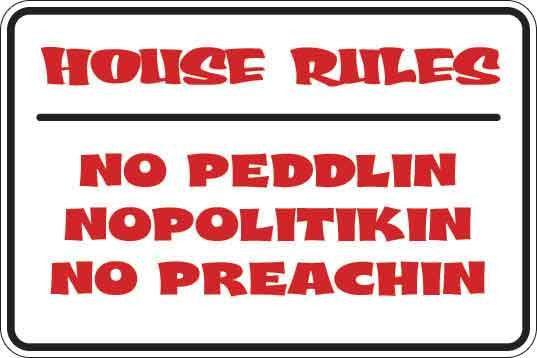 House Rules Sign Decal
