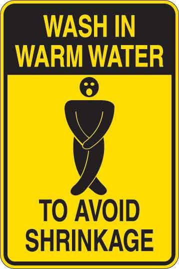 Wash In Warm Water Sign Decal