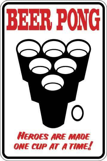Beer Pong Sign Decal
