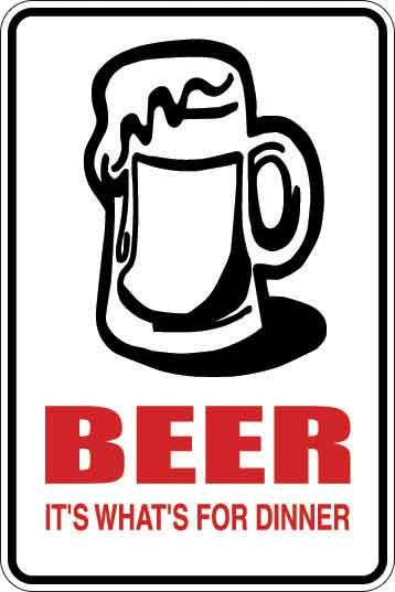 Beer It's What's For Dinner Sign Decal