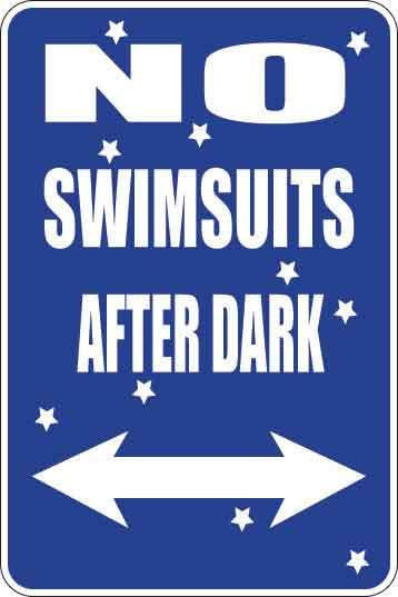 No Swimsuits Sign Decal