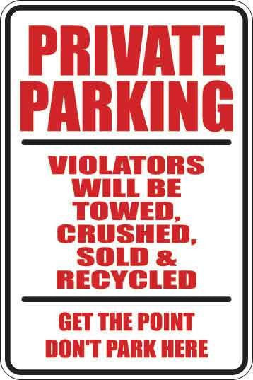 Private Parking Sign Decal