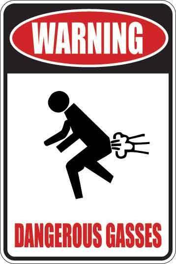 Warning Dangerous Gasses Sign Decal