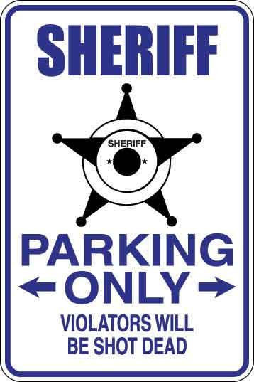 Sheriff Parking Only Sign Decal