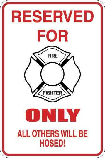 Reserved For Fire Fighters Only Sign Decal