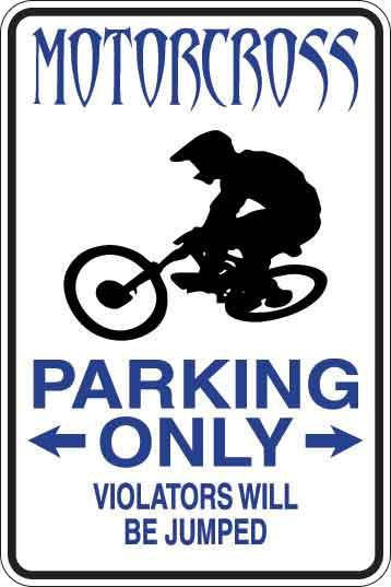 Motocross Parking Only Sign Decal