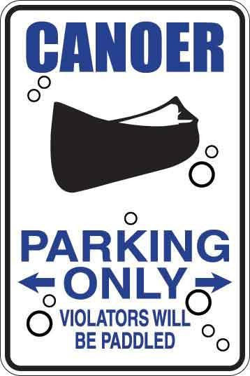 Canoer Parking Only Sign Decal