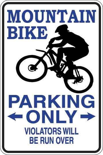Mountain Bike Parking Only Sign Decal