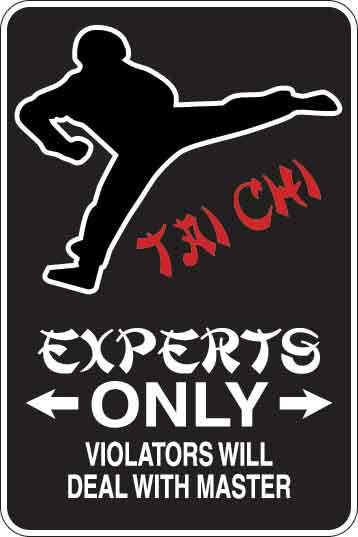 Tai Chi Experts Only Sign Decal