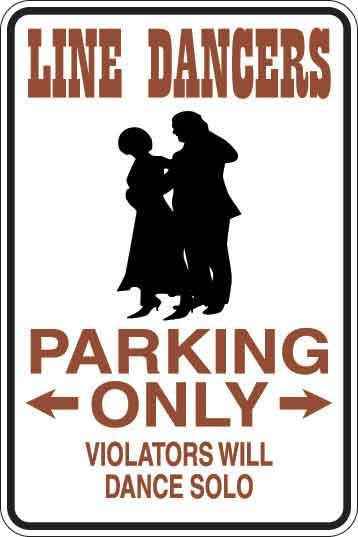 Line Dancers Parking Only Sign Decal 1