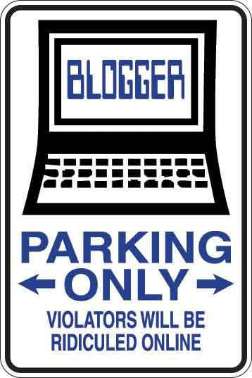 Blogger Parking Only Sign Decal