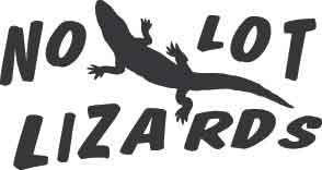 No Lot Lizards Decal
