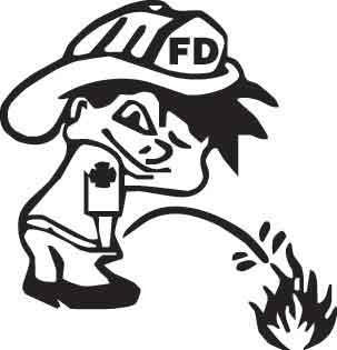 Boy Peeing On Fire Decal