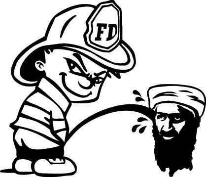 Boy Peeing On Bin Laden Decal