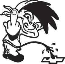 Boy Peeing On Chevy Decal