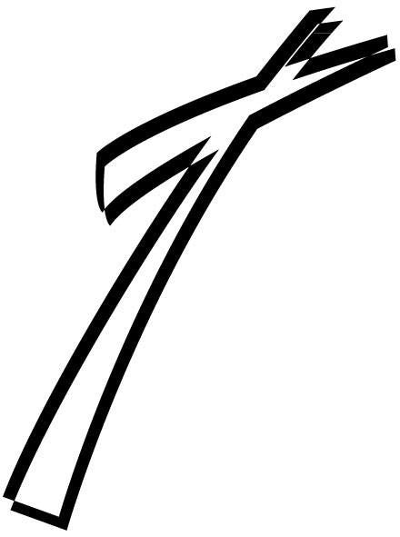 Slanted Cross Outline Decal – Revelation Graphics And Apparel