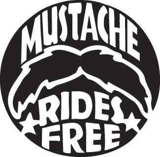 Mustache Rides Free Decal