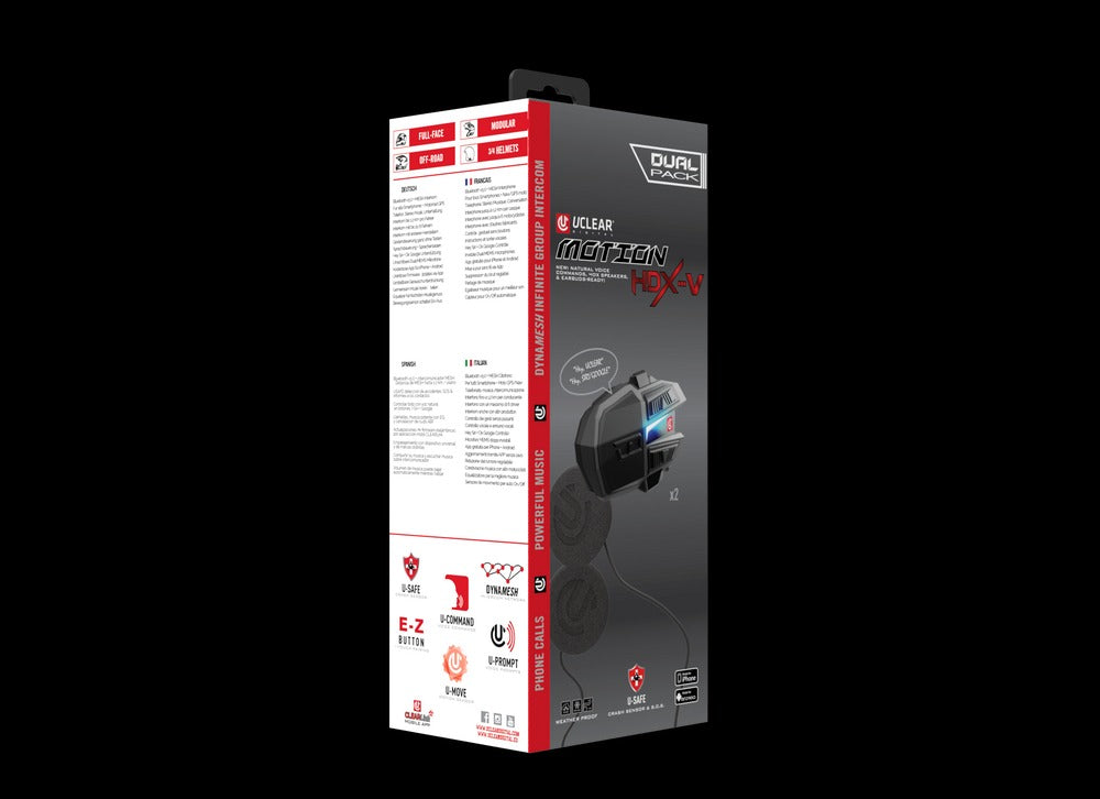 Motion Hdx-V Dual Kit Helmet Audio Dual Kit - UClear - 180513