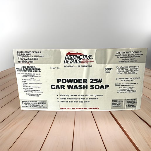 Distinctive Details Powder Car Wash Soap 25lb Box