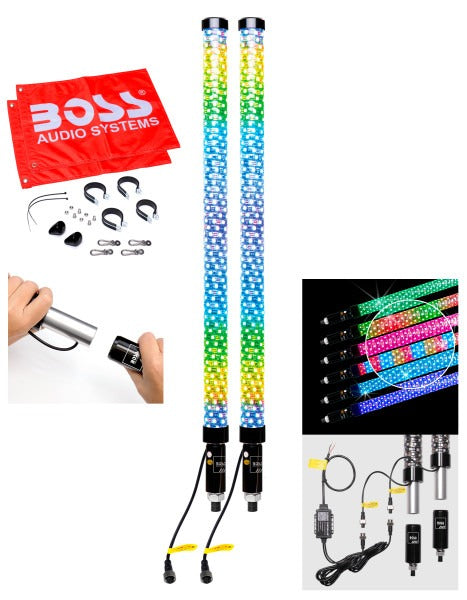 Bluetooth 2" Fat Led Whip 1 Pr Led Fat Whips - Boss Audio - 63-9101