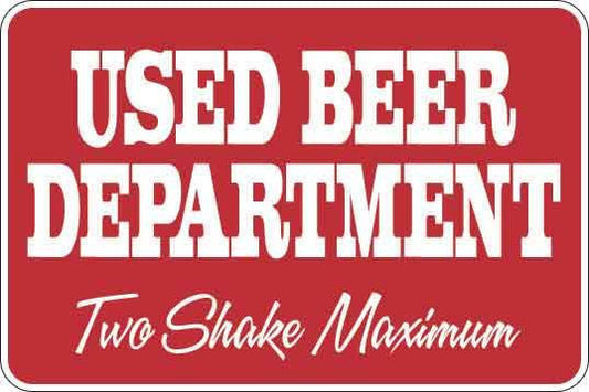 Used Beer Department Sign Decal
