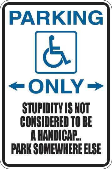 Handicap Parking Only Sign Decal