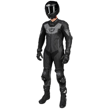 Cortech REVO SPORT AIR MEN'S 1-PIECE LEATHER SUIT Black/Gun Large
