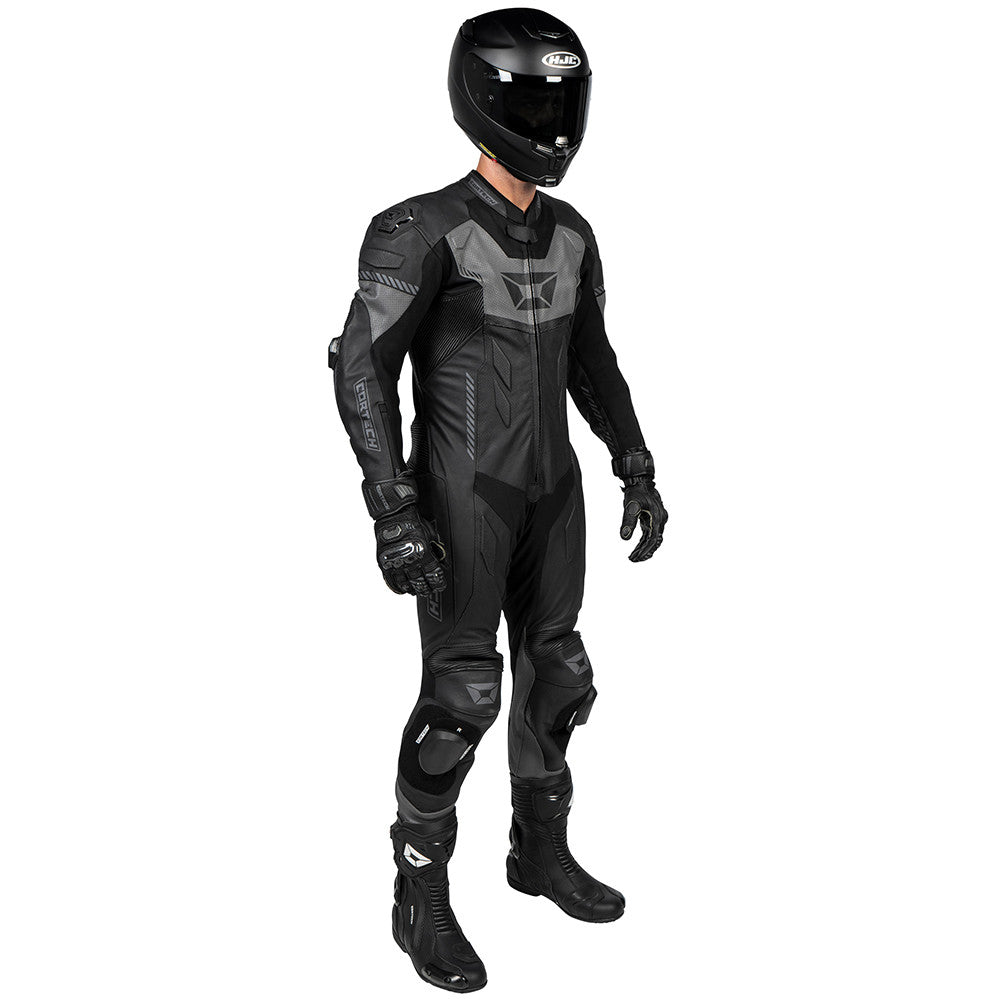 Cortech REVO SPORT AIR MEN'S 1-PIECE LEATHER SUIT Black/Gun Large