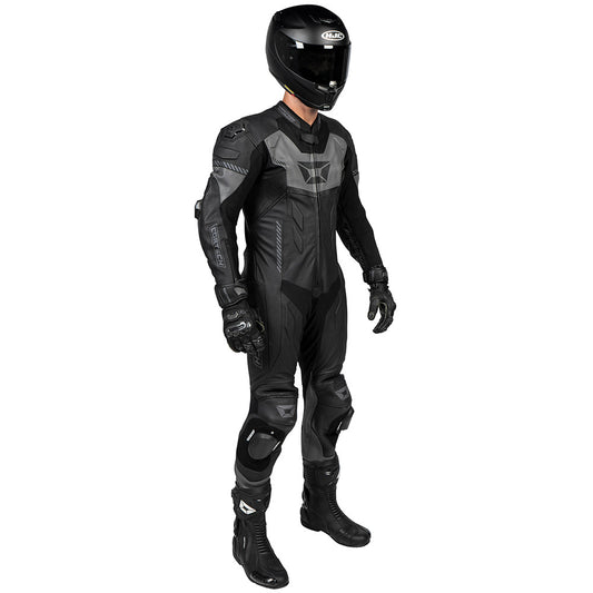 Cortech REVO SPORT AIR MEN'S 1-PIECE LEATHER SUIT Black/Gun Large