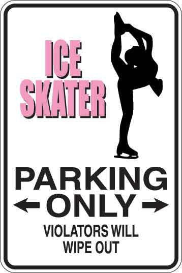 Ice Skater Parking Only Sign Decal
