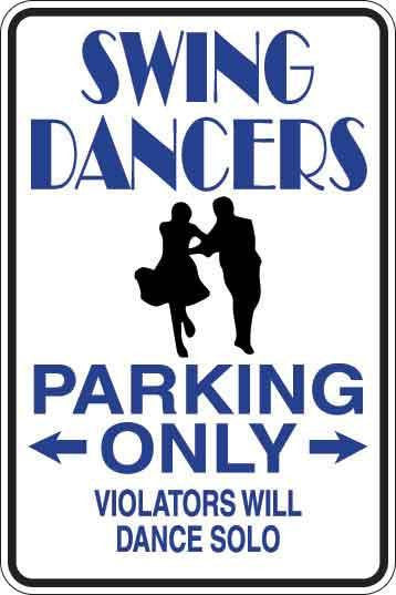 Swing Dancers Parking Only Sign Decal 1