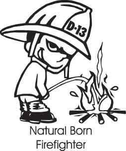 Natural Born Firefighter Decal