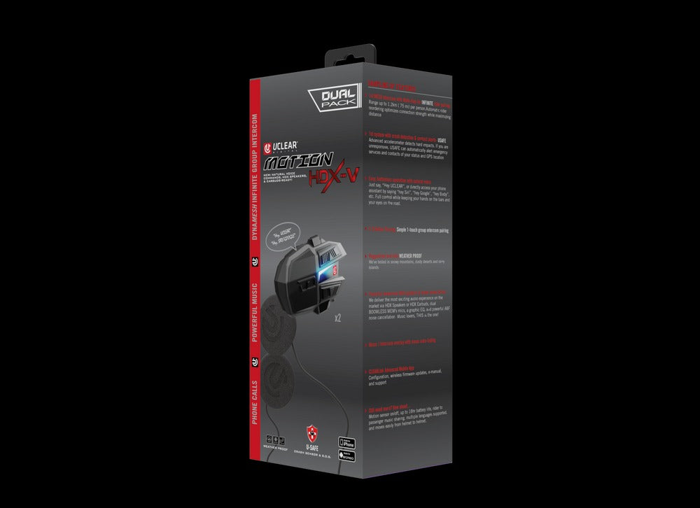 Motion Hdx-V Dual Kit Helmet Audio Dual Kit - UClear - 180513
