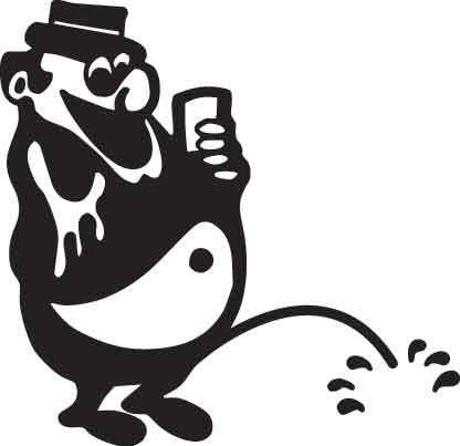 Fat Guy Peeing Decal